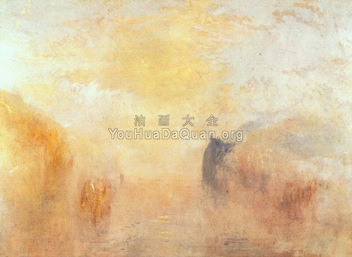 Sunrise, with a Boat between Headlands - 约瑟夫·玛罗德·威廉·透纳